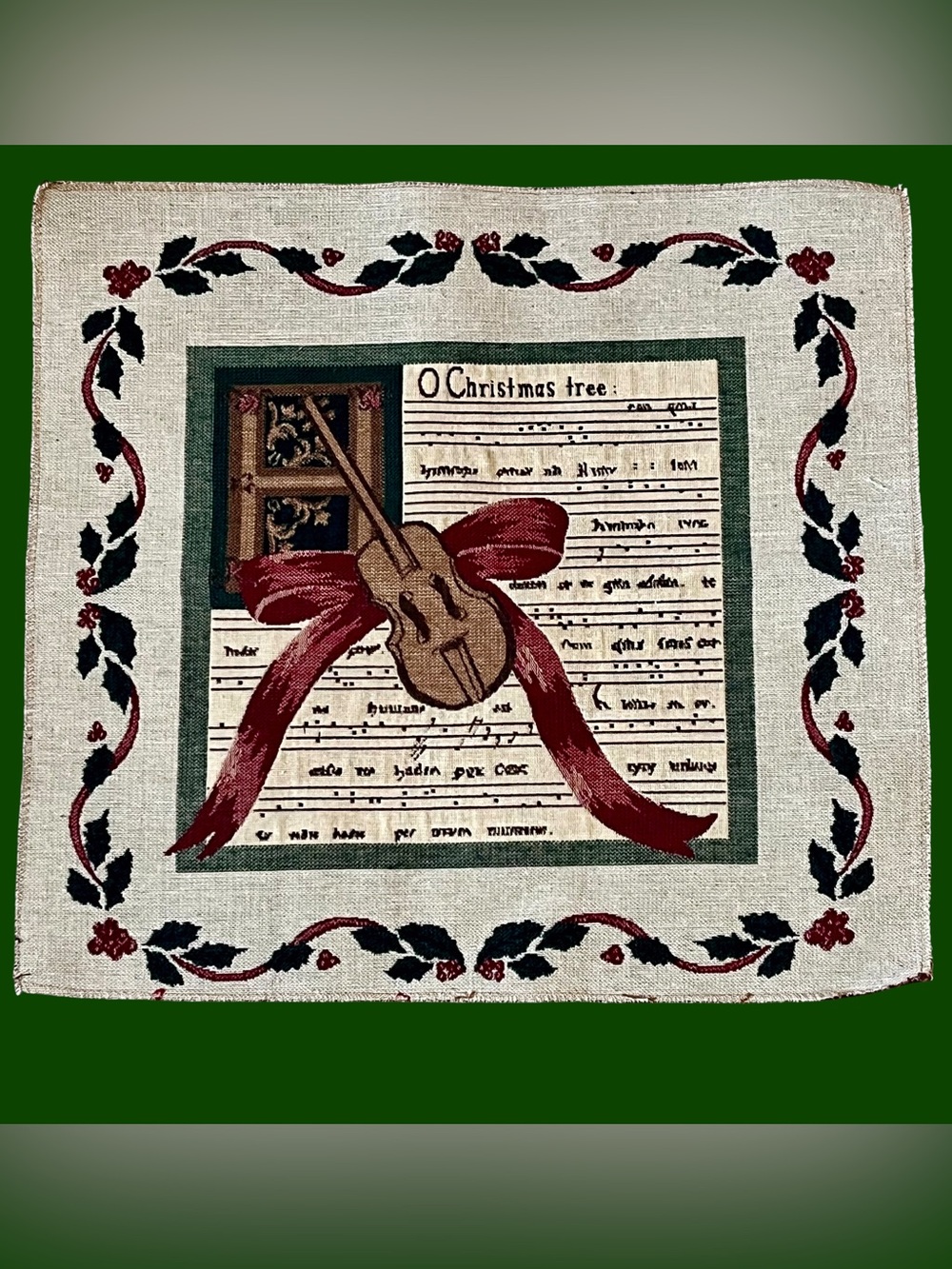 Christmas Tapestry Wall Art Unframed Music Theme